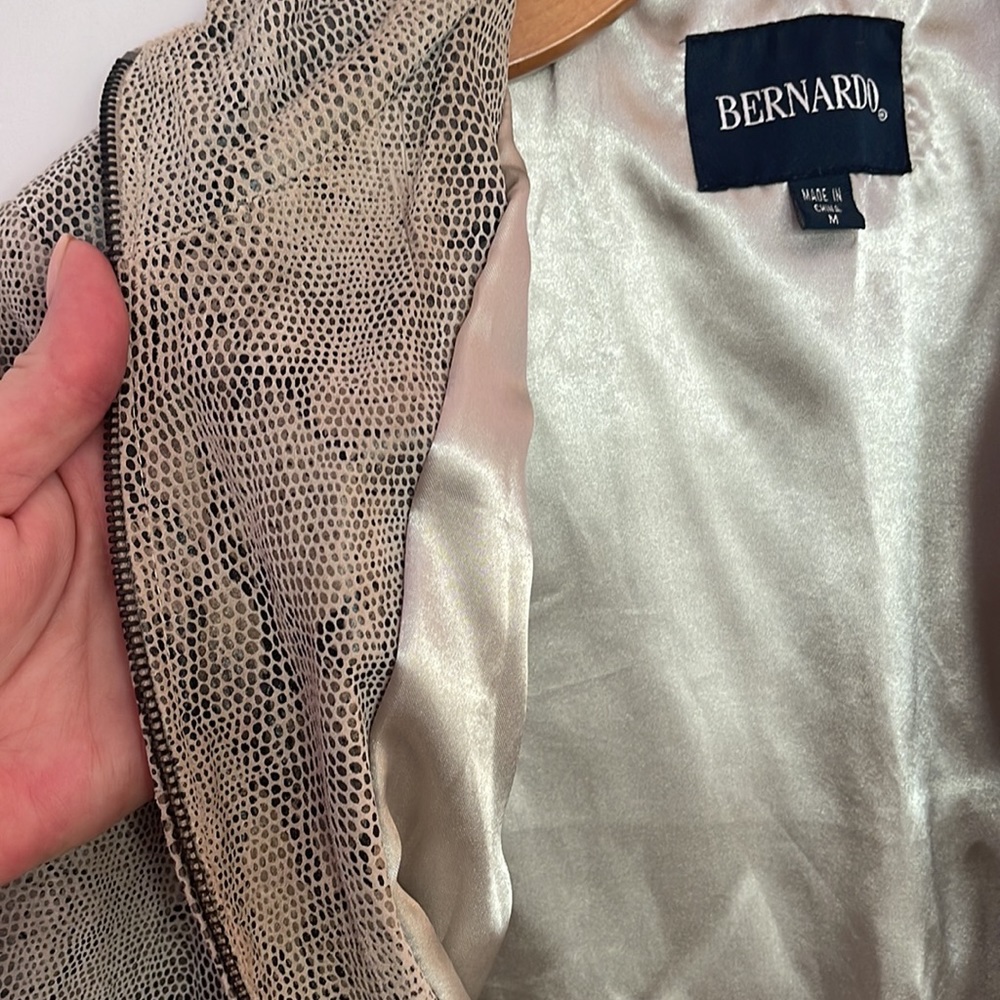 Bernardo Leather Muted Python Patterned Jacket. L… - image 3